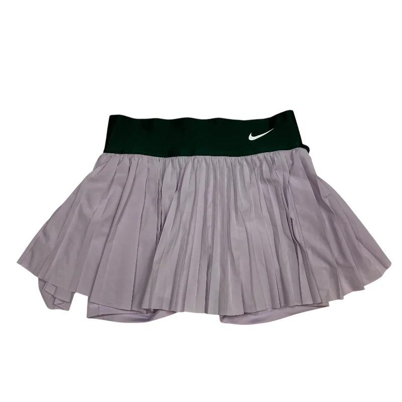 Sports pants featuring perforated panels breathe easy -Athletic Skort By Nike In Green & Purple, Size: M