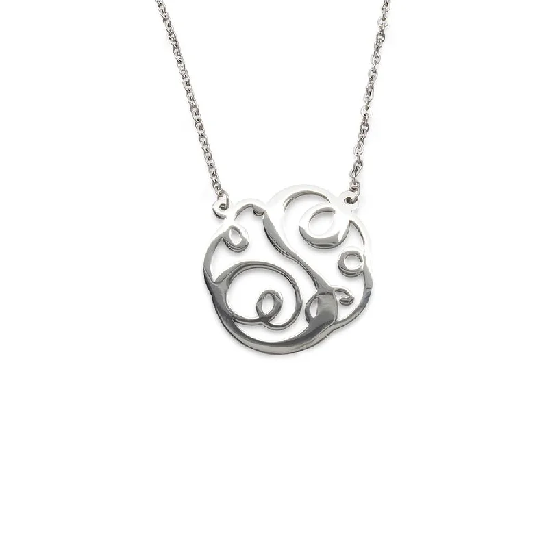 Elegant necklaces and pendants with gold chains for a chic, timeless appearance-Stainless Steel Necklace Initial - S