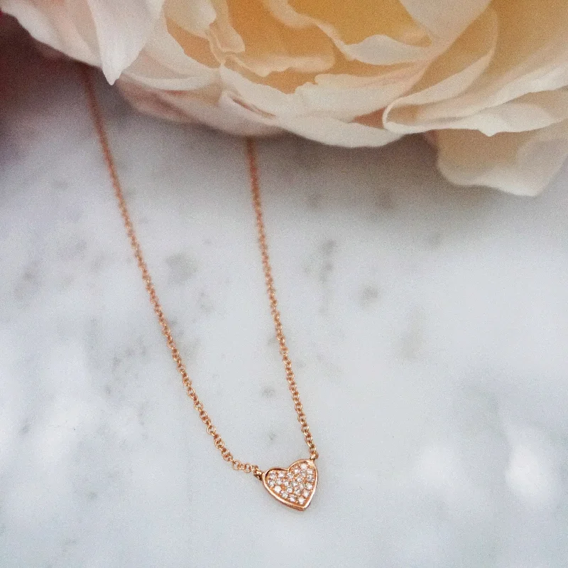 Best necklaces and pendants with oval pendants for a classic, elegant shape-Small Diamond Heart Necklace