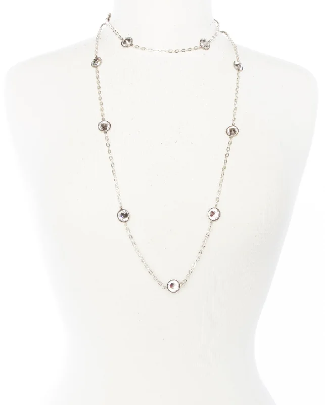 Necklaces and pendants with pearls for a classic and sophisticated touch-Long silver chain link necklace