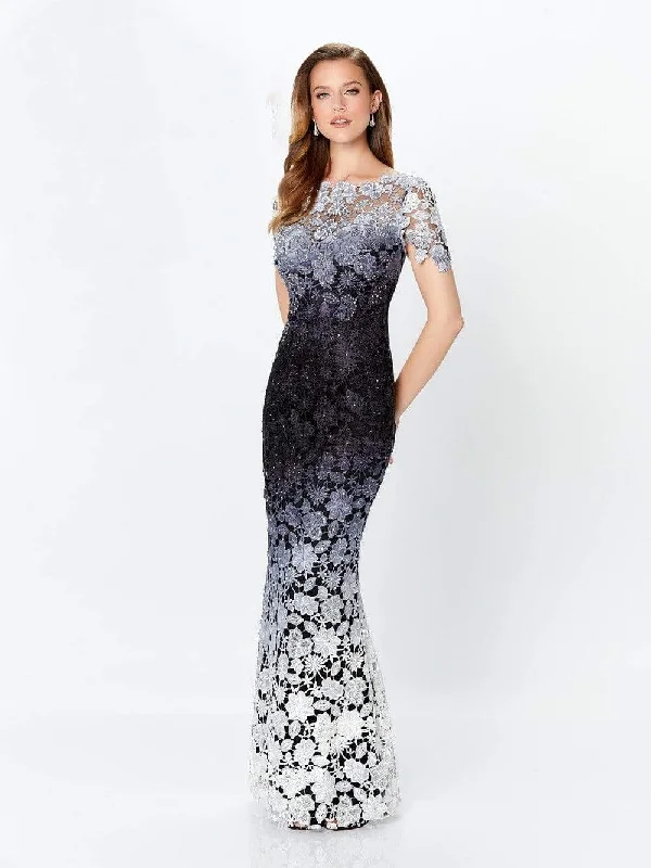 Plus size dresses for long days support fully -Montage by Mon Cheri - Ombre Lace Trumpet Dress 119958