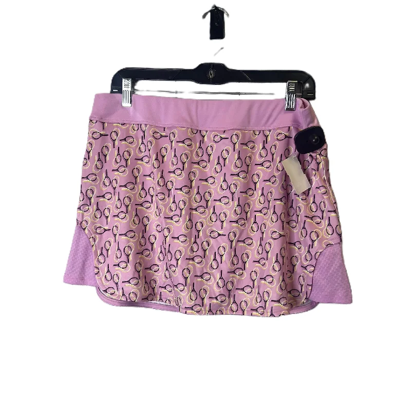 Sports pants featuring cargo pockets are handy -Athletic Skirt By Grandslam In Pink, Size: L