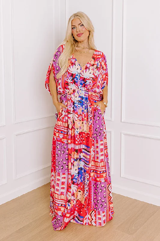 Plus size dresses with vibrant shades feel fun -Peace and Petals Maxi Dress Curves