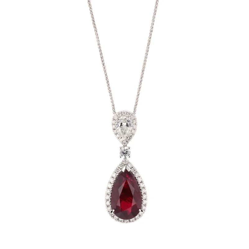 Best necklaces and pendants with intertwined designs for a symbol of unity-Ruby & Diamond Pendant Necklace