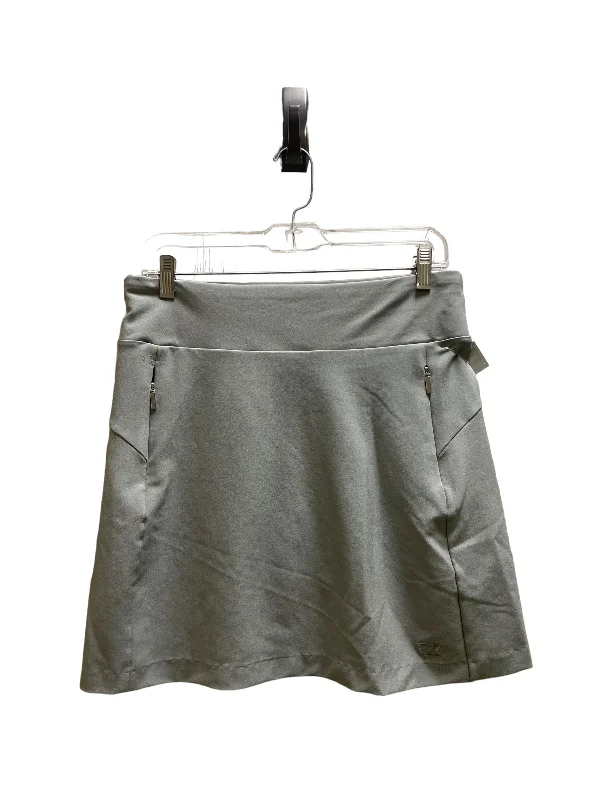 Sports pants featuring striped details add style -Athletic Skirt By Cutter And Buck In Grey, Size: M