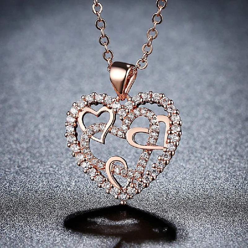 Best necklaces and pendants with matching rings for a coordinated jewelry set-Hollow Heart Necklace For Women Affordable Luxury Fashion