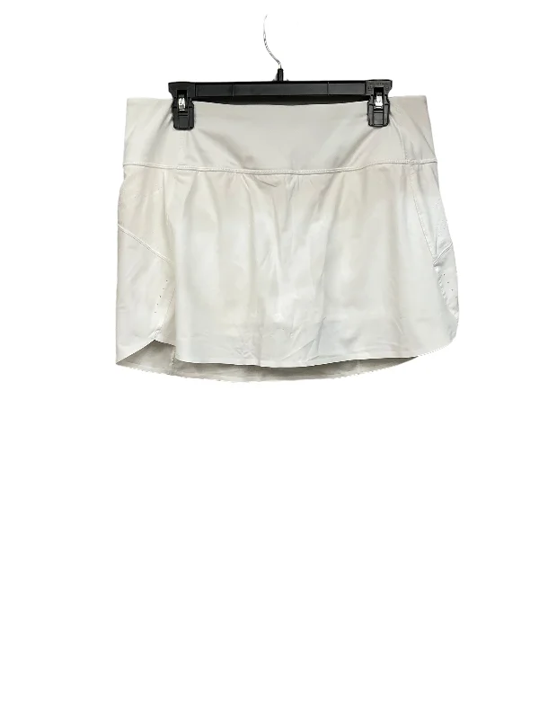 Sports pants featuring metallic threads shine soft -Athletic Skort By Athleta In White, Size: L