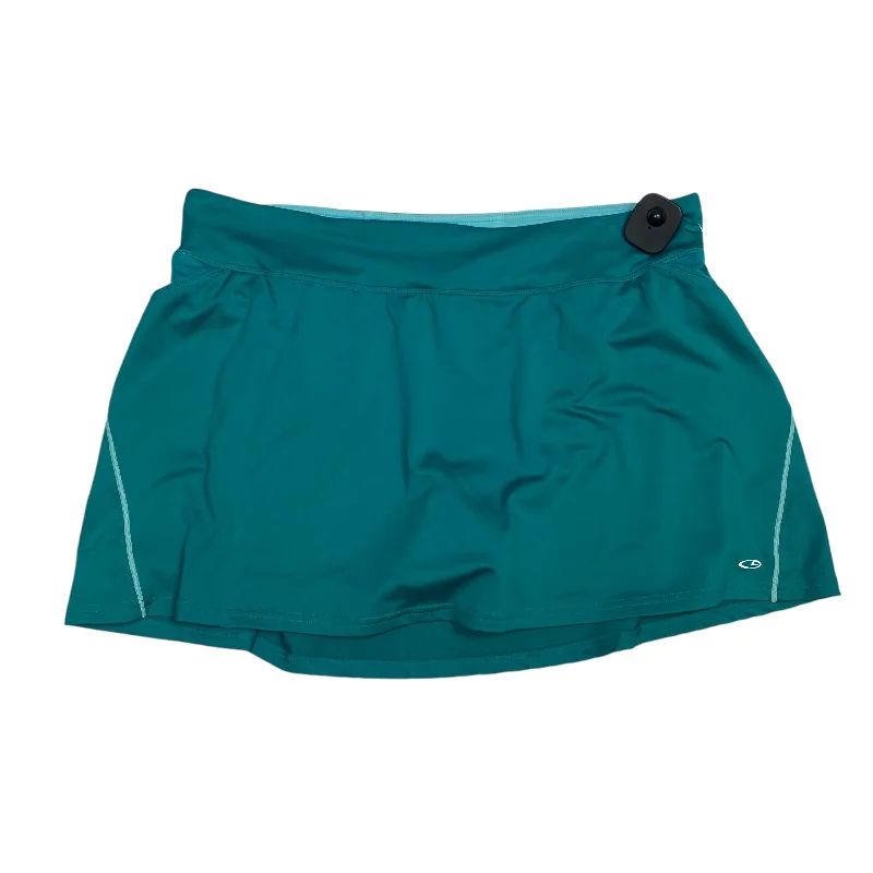 Sports pants featuring woven details are artsy -Athletic Skort By Champion In Green, Size: Xxl