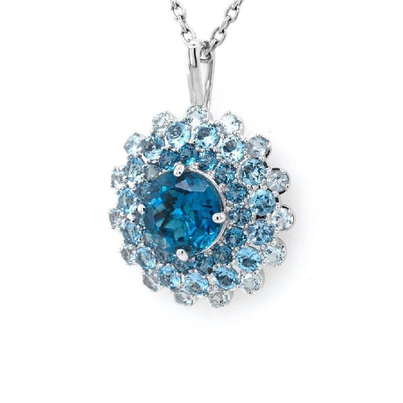 Best necklaces and pendants with seashell designs for a tropical, beachy vibe-Blue Burst Pendant with a Lond