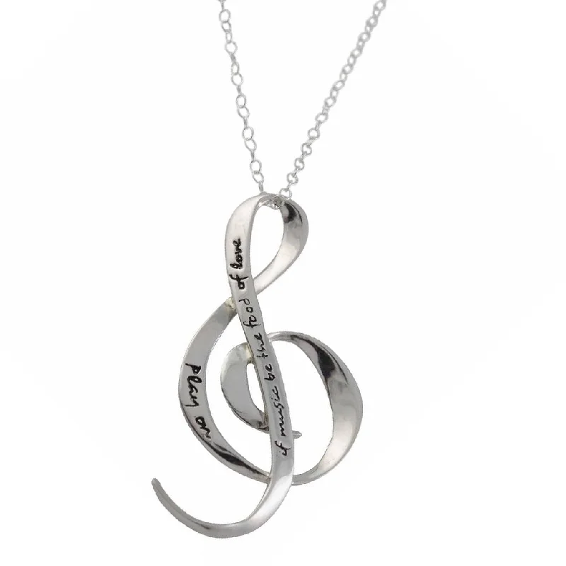 Best necklaces and pendants with art deco elements for a vintage, glamorous design-Shakespeare G Clef Necklace