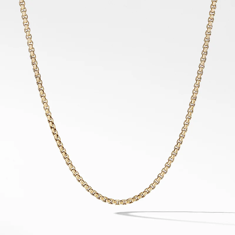 Simple necklaces and pendants with tiny charms for a delicate and casual vibe-Box Chain Necklace in 18K Yellow Gold, 18" Length