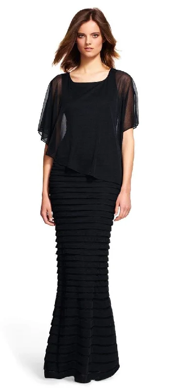 Plus size dresses with high necklines look refined -Adrianna Papell - Square Neck Jersey Dress 81930490