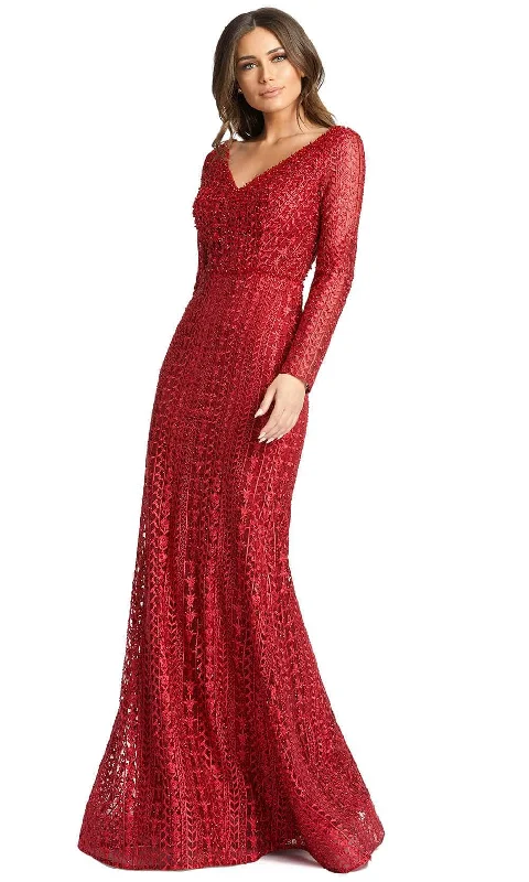 Plus size dresses with hidden support shape secretly -Mac Duggal 20271 - Long Sleeve Mother of the Bride Dress