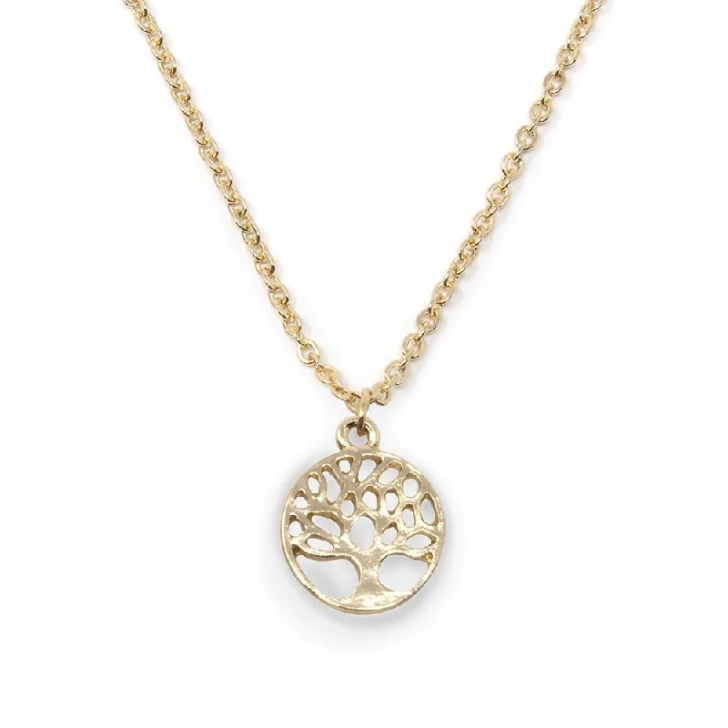 Best necklaces and pendants for everyday wear with minimalist designs-18 Inch Tree of Life Pendant Necklace Gold Tone