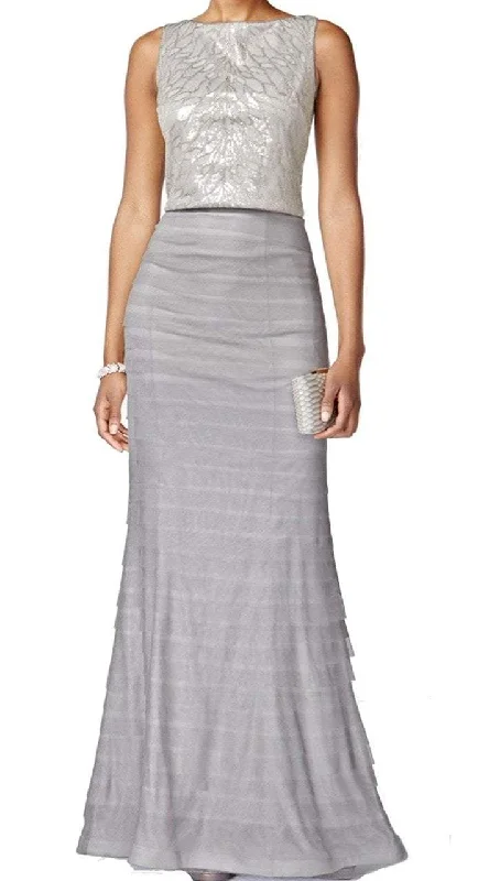 Plus size dresses with wrap fronts fit well -Adrianna Papell - 81928040 Sleeveless Embellished Bateau Sheath Dress