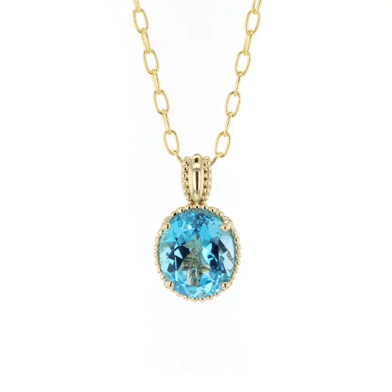 Layered necklaces and pendants for a trendy and fashionable stacked look-Blue Topaz Pendant