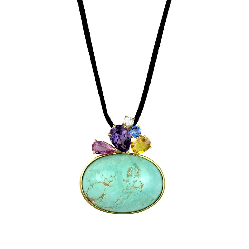 Best necklaces and pendants with oval pendants for a classic, elegant shape-Turquoise Cluster Pendant