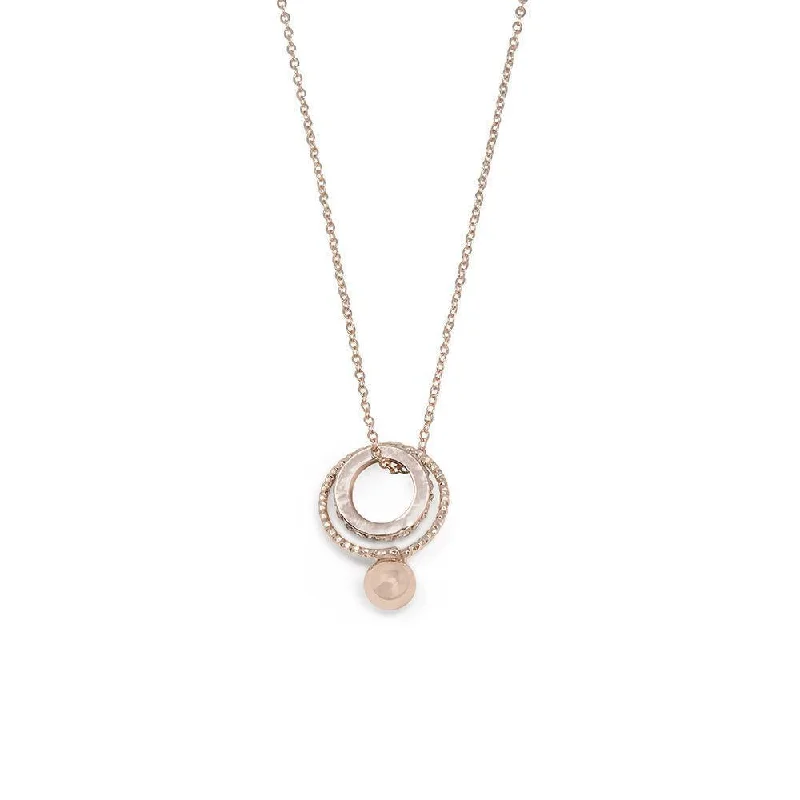 Necklaces and pendants with infinity love symbols for an eternal, romantic gesture-Long Necklace with CZ Ring Pendant RoseGold Plated