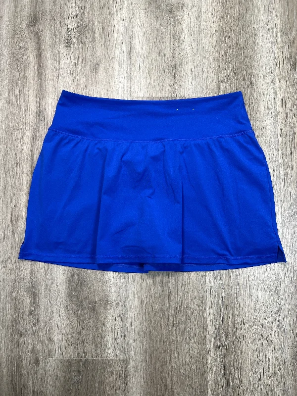 Sports pants with durable knits endure wear -Athletic Skort By Xersion In Blue, Size: Xl