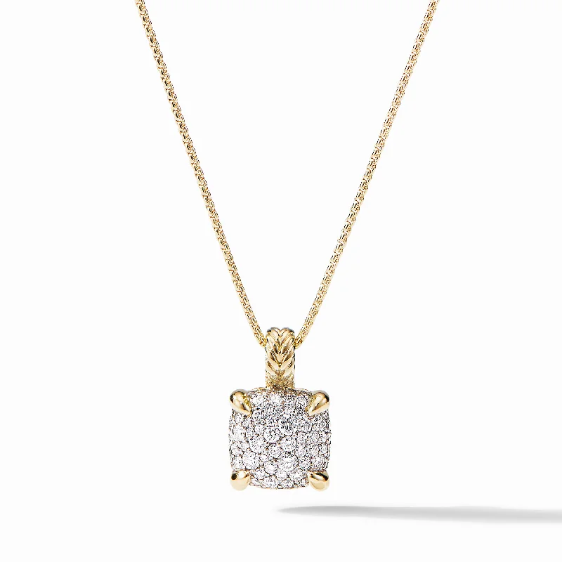 Necklaces and pendants with zodiac constellation designs for an astrological touch-Châtelaine® Pendant Necklace in 18K Yellow Gold with Full Pavé Diamonds