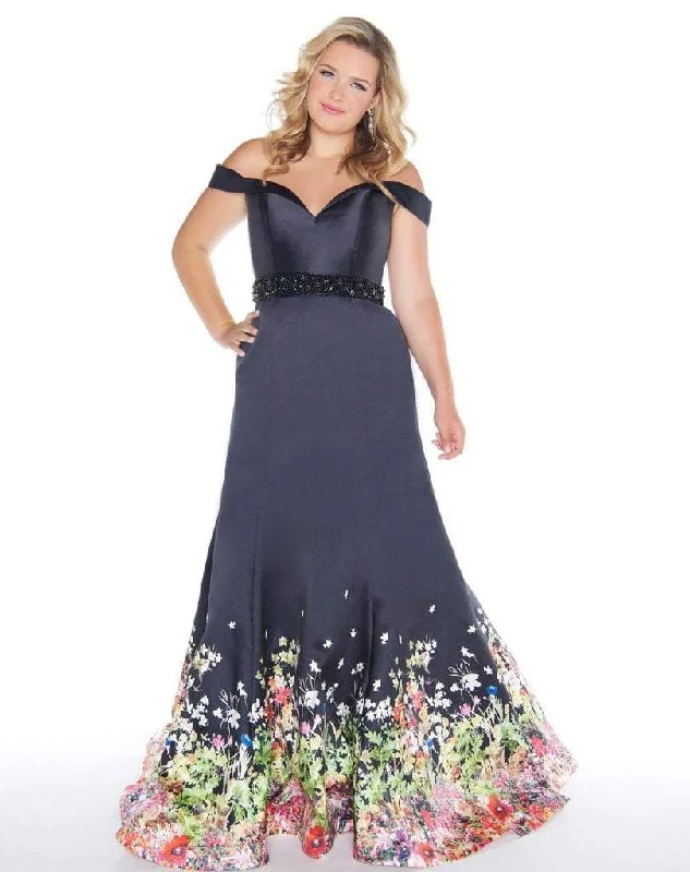 Plus size dresses for office wear stay sharp -Mac Duggal - Off-Shoulder Mikado Trumpet Gown 66391F