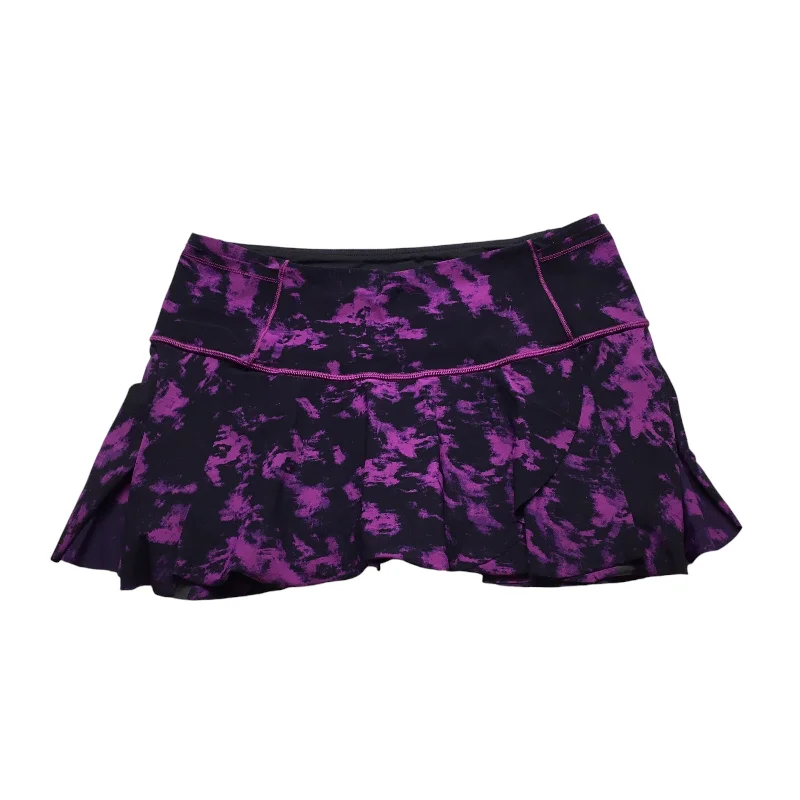 Sports pants with loose fits feel relaxed -Athletic Skort By Lululemon In Black & Purple, Size: 8