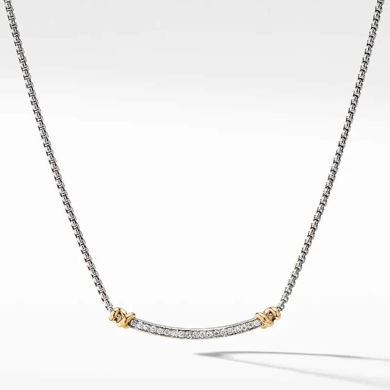 Best necklaces and pendants with opal and gold for a vibrant, luxurious contrast-Petite Helena Station Necklace with 18K Yellow Gold and Diamonds