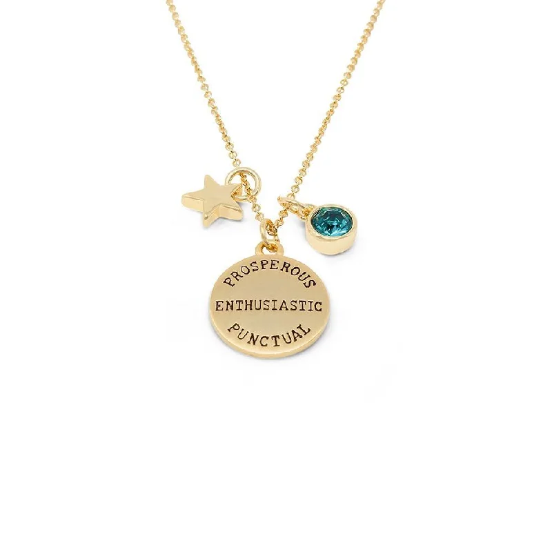 Necklaces and pendants with custom engravings for a personal, meaningful gift-Birthstone Necklace December Gold Plated