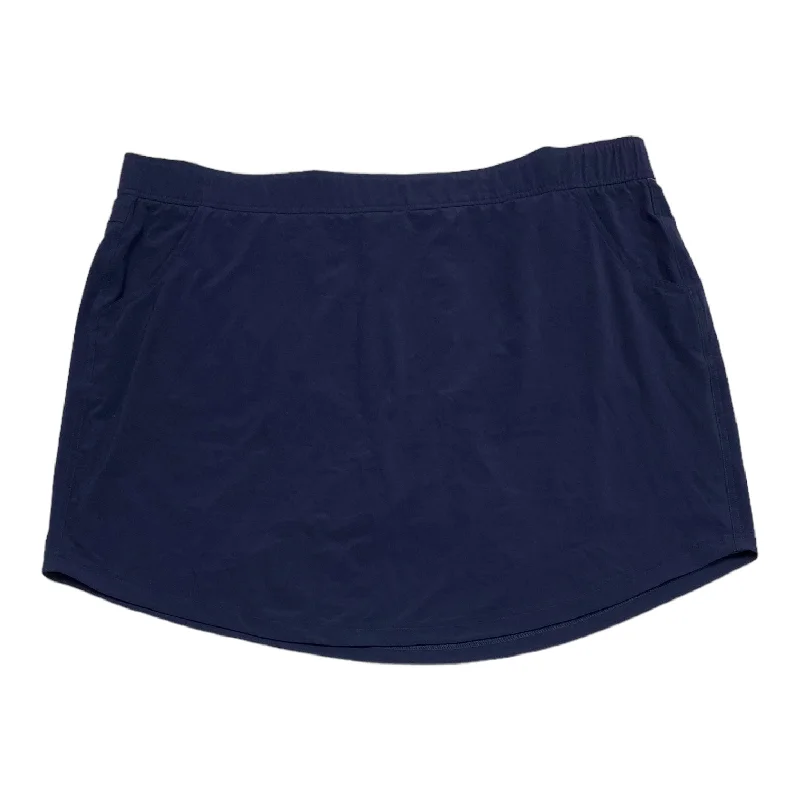 Sports pants with drawstring waists adjust easily -Athletic Skort By Eddie Bauer In Navy, Size: 2x