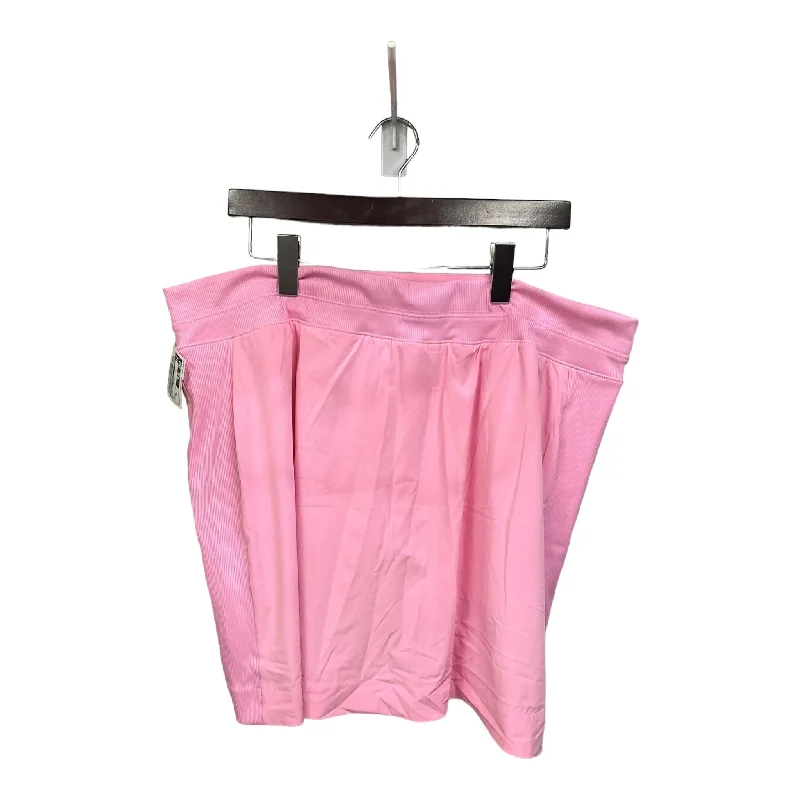 Sports pants for wide builds fit comfy -Athletic Skort By Members Mark In Pink, Size: Xxl