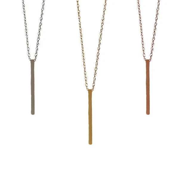 Best necklaces and pendants with personalized coordinates for a special keepsake-Vertical Bar Necklace