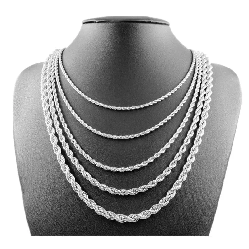 Beautiful necklaces and pendants with layered chains for a fashionable, chic look-Wholesale Twist Chain Titanium Steel Necklaces