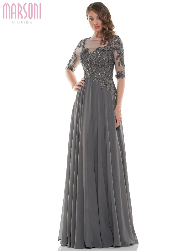 Plus size dresses featuring ombre effects look artsy -Marsoni by Colors - Embellished Scoop Evening Dress M157