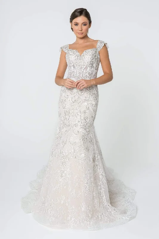 Plus size dresses with durable fabrics endure wear -Elizabeth K - GL2822 Jewel Embroidered Sweetheart Trumpet Gown