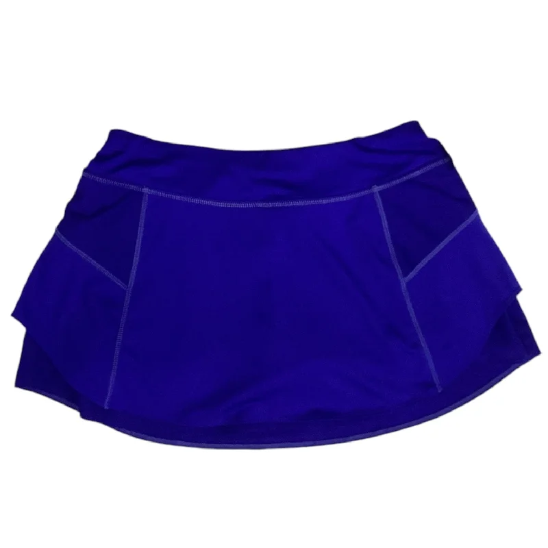 Sports pants with soft fabrics feel comfy -Athletic Skort By Athleta In Blue, Size: S