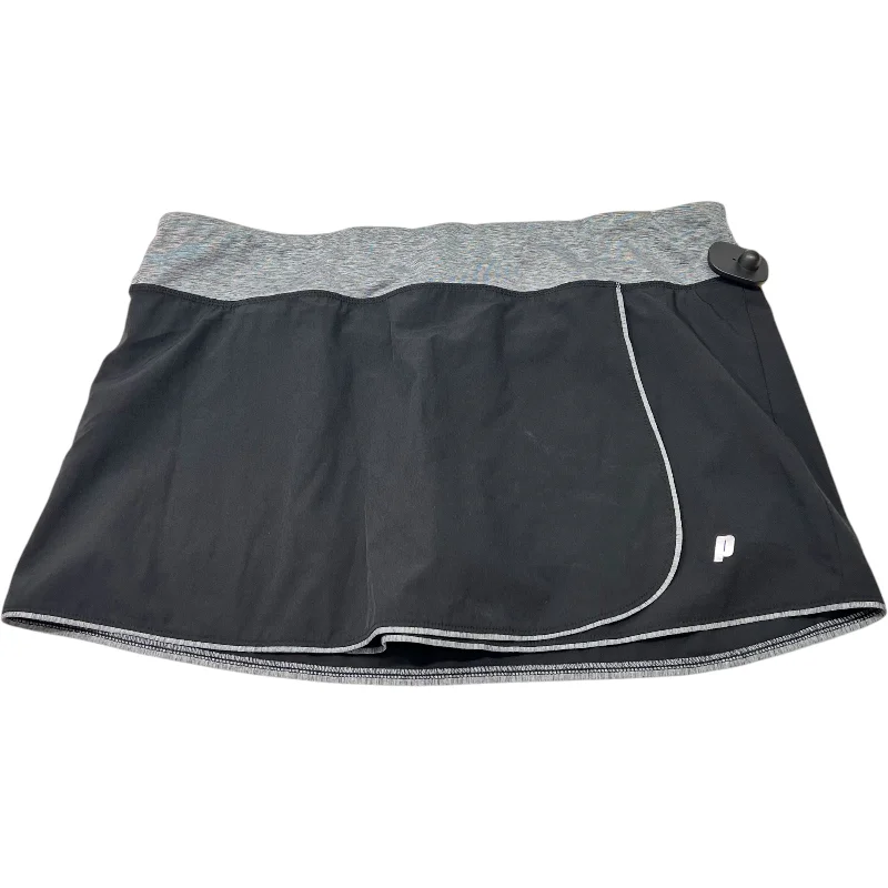 Sports pants with sturdy zippers stay secure -Athletic Skort By Prince In Black, Size: Xl