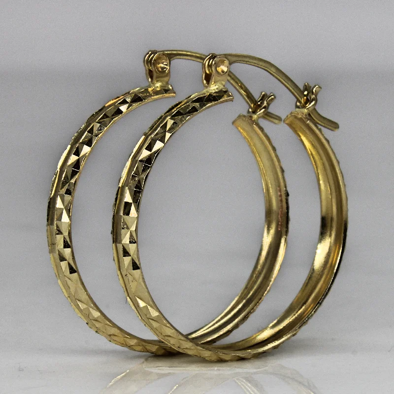 Best hoop earrings with infinity designs for a timeless and meaningful symbol-Diamond Cut Yellow Gold Hoops |