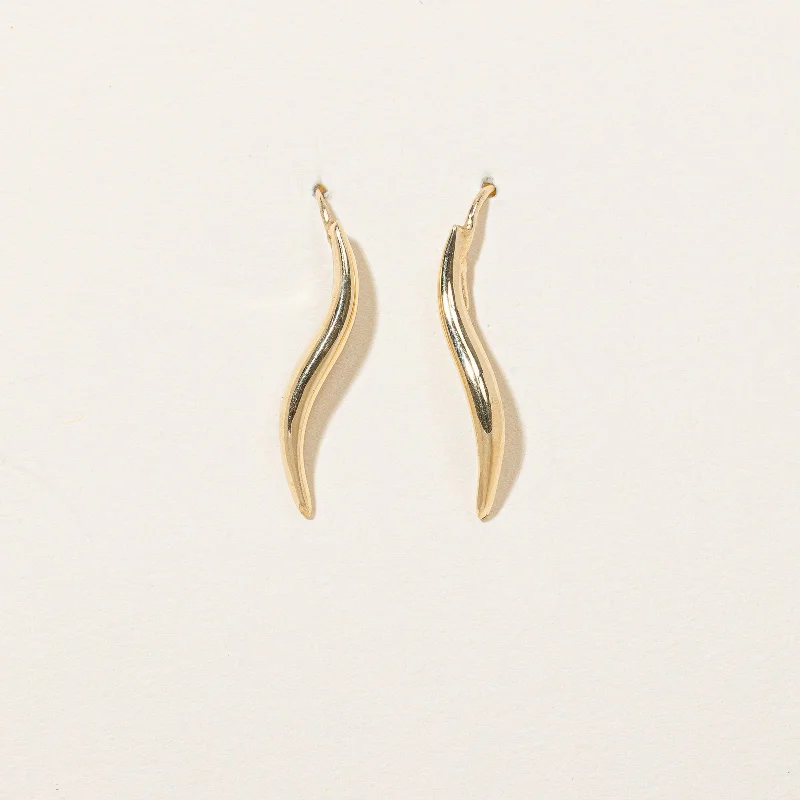 Best hoop earrings with rose gold for a romantic and warm aesthetic-14k Yellow Gold Earrings |