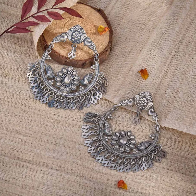 Hoop earrings with rhinestone-studded rims for a glamorous touch-92.5 Silver Earring 162970