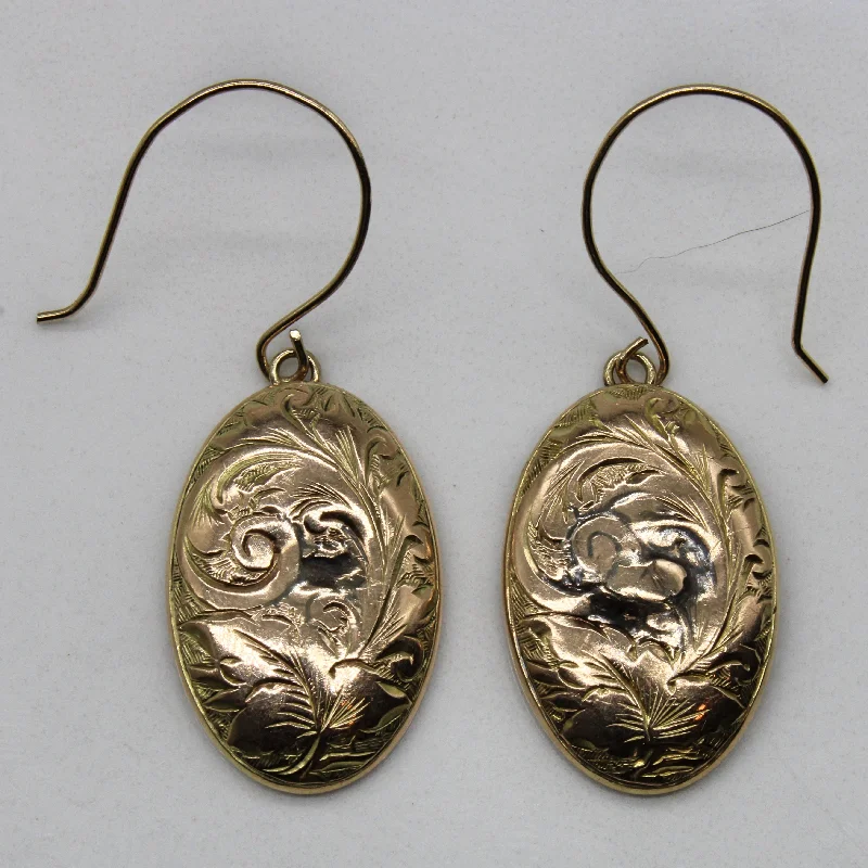 Hoop earrings with heart-shaped frames for a romantic and feminine look-Early 1900s Yellow Gold Floral Earrings |