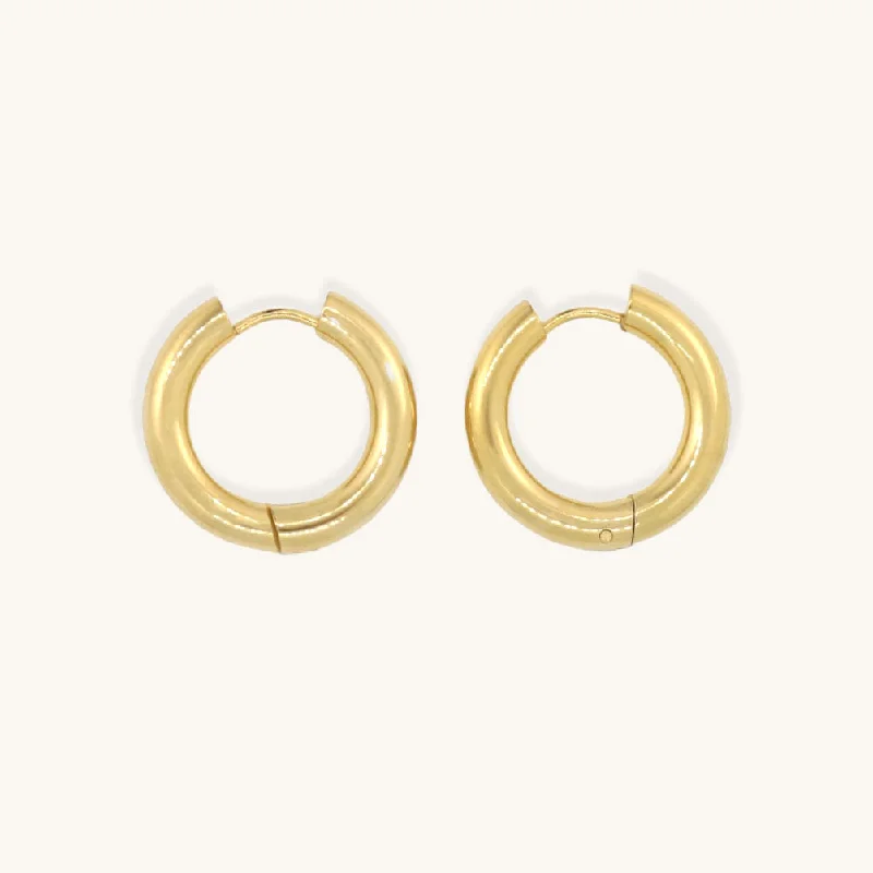 Hoop earrings with circle designs for a classic and timeless shape-Abby Gold Daily Hoops