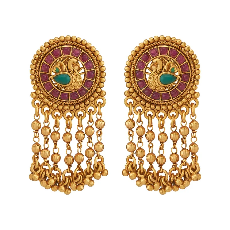 Hoop earrings with rhinestone-studded rims for a glamorous touch-Antique Earring 165033