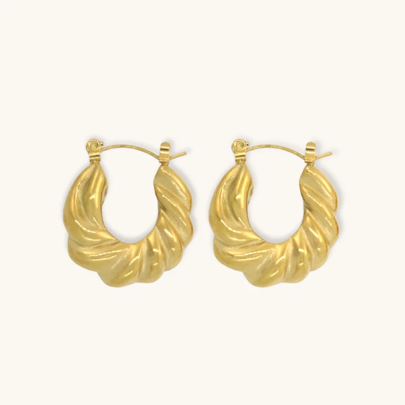 Hoop earrings with heart-shaped frames for a romantic and feminine look-Areté Hoops