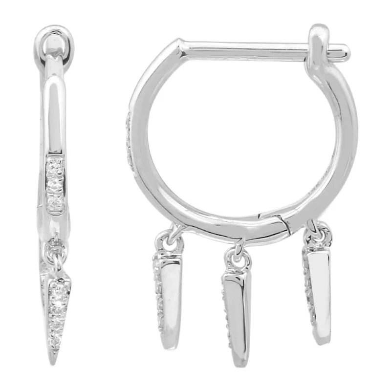 Best hoop earrings with marbled designs for a trendy and artistic effect-Dangle Spike Hoops