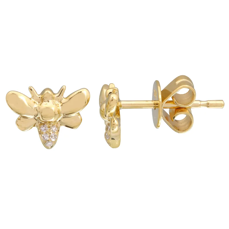 Best hoop earrings with baroque pearls for a luxurious and elegant vibe-Diamond Bee Earrings