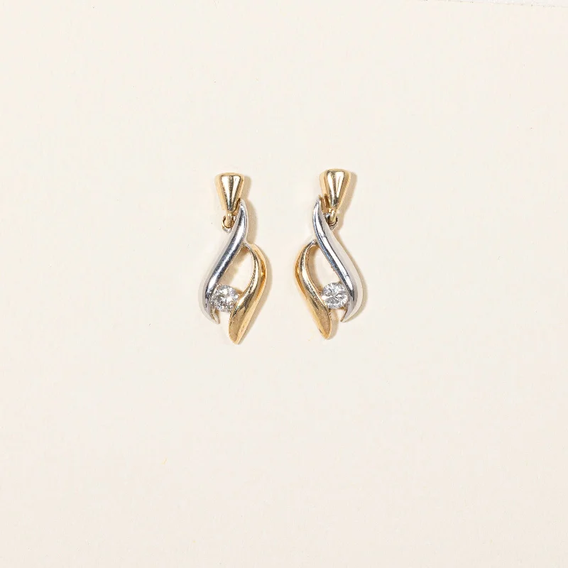 Best hoop earrings with crescent-shaped designs for a bold, moon-inspired style-Diamond Two Tone Earrings | 0.15ctw |