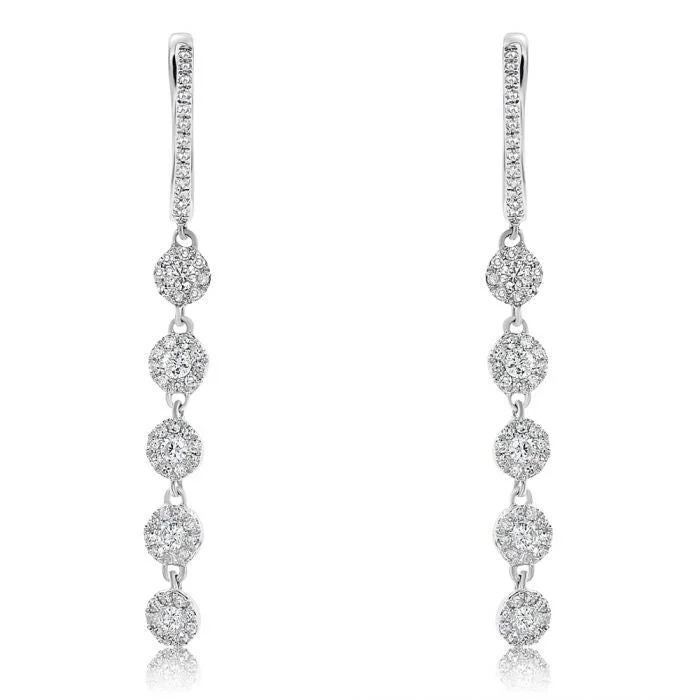 Hoop earrings with polished silver finish for a shiny, modern appeal-Diana M. Diamond Earrings