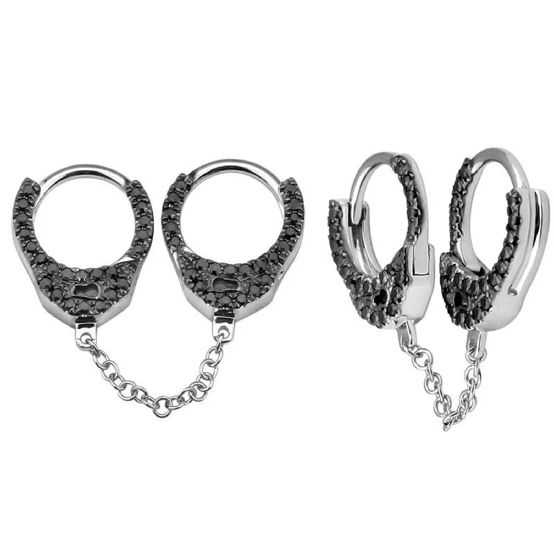 Hoop earrings with artistic filigree designs for an intricate, delicate finish-Double Handcuff Earring