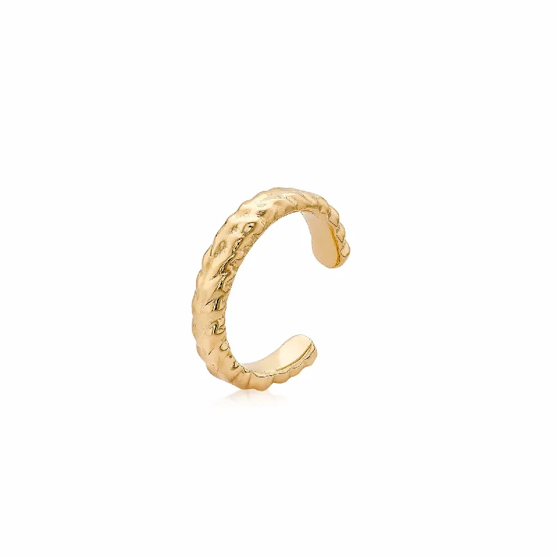 Best hoop earrings with stacked layers for a dimensional and bold look-Estée Lalonde Thea Ear Cuff 18ct Gold Plate