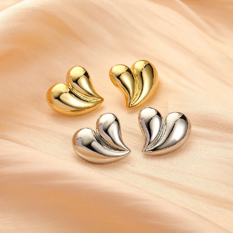 Hoop earrings with a chunky design for a bold and trendy statement-European And American 18K Gold Glossy Earrings